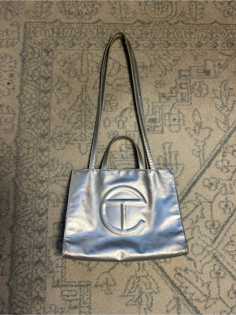 Telfar Metallic Silver Tote